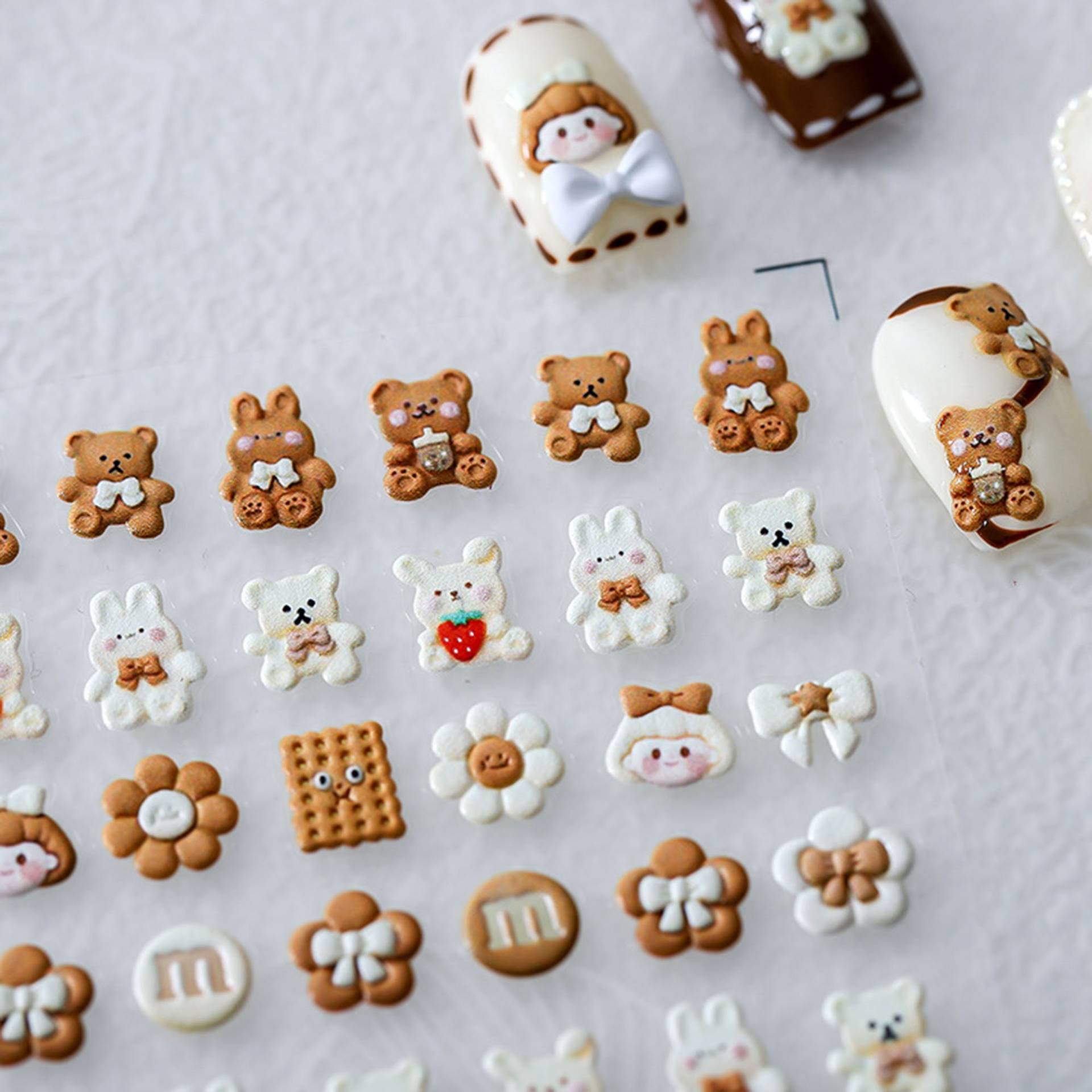 Süße Bären Nagelsticker, Kawaii Häschen Diy Nägel von DIYDesignerArt