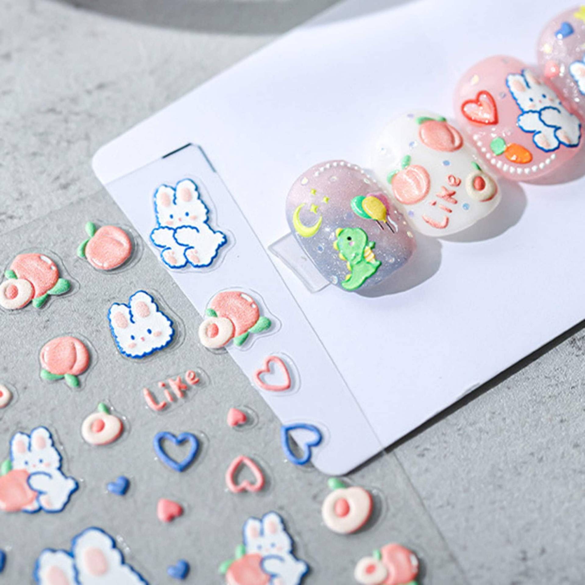 Süße Kaninchen Nagel Aufkleber, Kawaii Aufkleber Kunst, 3D 5D Nägel, Diy Nägel von DIYDesignerArt