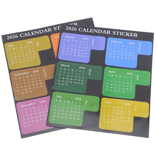 1 Set Monatsplaner Aufkleber Kalenderaufkleber 2026 Selbstklebend 12 Monate Indexregister Für Reiseplaner Klassenzimmer Geschäftspläne von DIYEAH