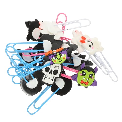 20Stücke Halloween Lesezeichen Langlebige Büroklammern mit Hexen Vampiren Skeletten und Geistern Partygeschenk zur Halloween Dekoration Vielseitig von DIYEAH