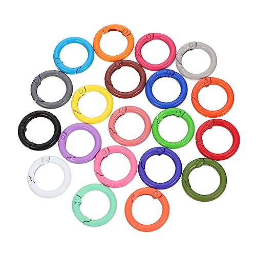 24Stücke Runde Feder Ringe für DIY Schlüsselanhänger Taschen und Luggage Belts Korrosionsbeständige Leichte und Stabile Clips Zufälligen Farben von DIYEAH