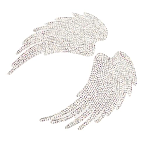 2st Flügelfleck Strassapplikation Kleidungsstück Patches Flügelaufnäher Mit Pailletten Engelsflügel-aufnäher Aufnäher Basteln Engelsflügel Patches Strass-patches Strasssteine DIYEAH von DIYEAH