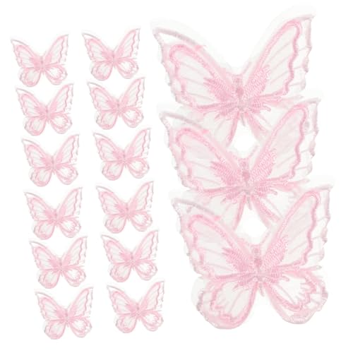 30St Mesh-Schmetterlingsaufnäher Applikationen für Kleidung Stickerei-Patches kinder holzschrank bastelzubehör bastel zubehör Mantel Hut Aufkleber schmücken Kopfbedeckung Organza von DIYEAH