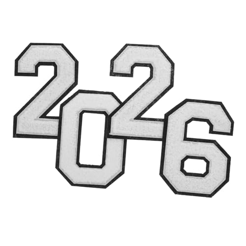 4 Stück 2026 Aufnäher Zum Aufbügeln Auf Kleidung, Hüte, Taschen, Weiße Chenille-stickapplikationen Zum Selbermachen Für Teamtrikots Und Abschluss-outfits 4 Stück 2026 Aufnäher Zum Aufbügeln Auf Kleidung, Hüte, Taschen, Weiße Chenille-stickapplikationen Zum Selbermachen Für Teamtrikots Und Abschluss-outfits von DIYEAH