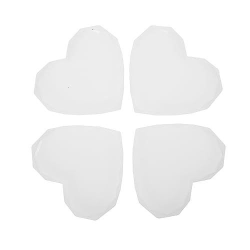 4Stücke Kristall Epoxid Silikonform Herzuntersetzer DIY Gießform für Handwerksprojekte und Heimdekorationen nicht Klebend und Hautfreundlich von DIYEAH