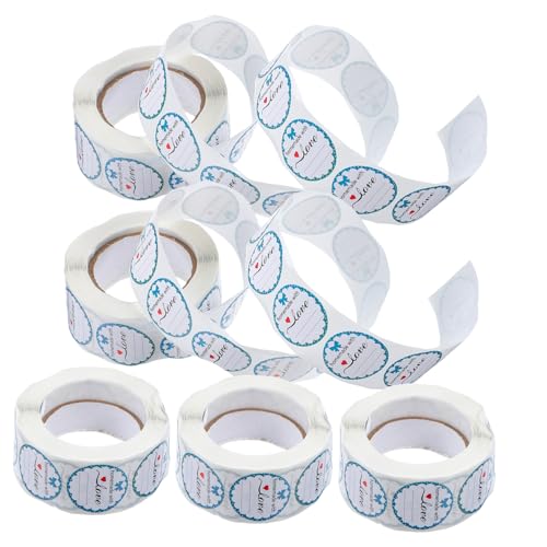 5 Rollen Runde Selbstklebende für Handgemachtes Beschriftbare Canning Labels für Gläser Flaschen und Bastelprojekte Vielseitige Verpackungslösungen von DIYEAH