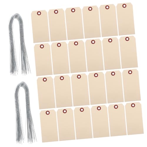 50Stücke Manila Tags mit Draht Blanko Versandetiketten für Paket und Frachtbeschriftung Robust und Praktisch für Verschiedene Anwendungen von DIYEAH
