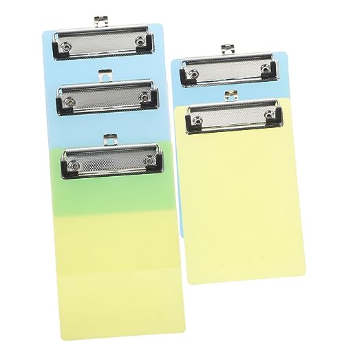 5Packung Mini Klemmbretter Transparente Zwischenablagen mit Bunten Clips für Notizen Quittungen und Kleine Memo Pads Zufällige von DIYEAH