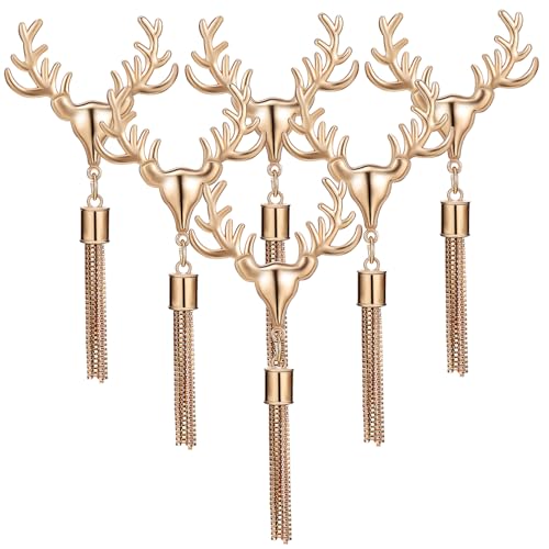 DIYEAH 6St dekoanhänger gold anhänger Handtaschenaccessoire Metallquaste Schnallenverschlüsse für Geldbörsen Hirsch-Charms-Anhänger Knopf Accessoires Geweih Rehkopf Charme Zinklegierung von DIYEAH