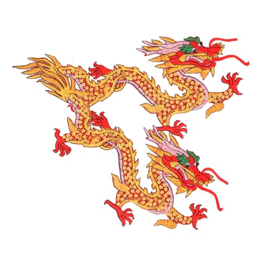 DIYEAH 1 Paar Diy Dragon Aufnäher Rote Gestickte Patches zum Aufbügeln für Kleidung Jeans und Taschen Langlebig und Einfach Anzubringen DIYEAH 1 Paar Diy Dragon Aufnäher Rote Gestickte Patches zum Aufbügeln für Kleidung Jeans und Taschen Langlebig und Einfach Anzubringen von DIYEAH