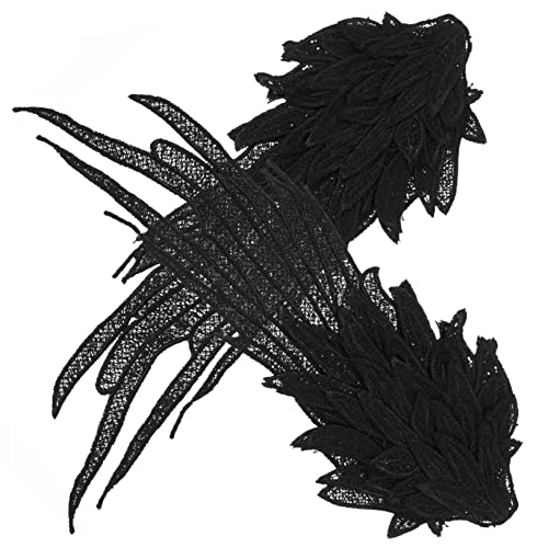 DIYEAH 1 Paar gestickte Flügel Stickerei Engel Kostüm Stoff nähen Patch haaraccessoires house decoration bügelbilder Kleideraufnäher dekorativer Engelsflügel Polyestergarn Black von DIYEAH