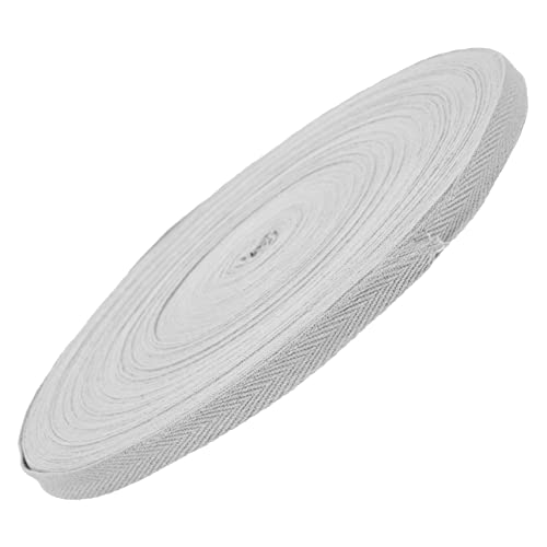 DIYEAH 1 Rolle 1 cm Fischgräten-Baumwollband Tuften klare Gummibänder Teppichbindeband Weiß seidenband ribbon Multifunktions-Baumwollband Gurtband für Geschenkverpackungen Baumwolle Grey von DIYEAH