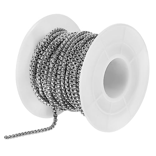 DIYEAH 1 Rolle 10 Stahlketten Für Halsketten Perlenketten Gliederketten Ketten Quadratische Kugelketten Perlenketten Pulloverketten Schmuckherstellungsketten Edelstahl Silber DIYEAH 1 Rolle 10 Stahlketten Für Halsketten Perlenketten Gliederketten Ketten Quadratische Kugelketten Perlenketten Pulloverketten Schmuckherstellungsketten Edelstahl Silber von DIYEAH