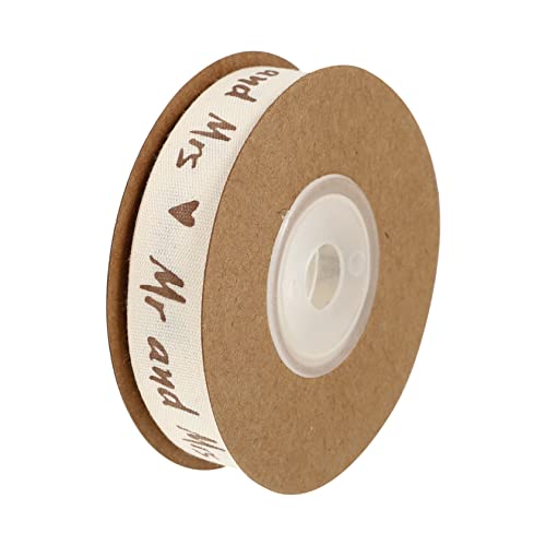 DIYEAH 1 Rolle Baumwollband mit Mr Mrs Dekoratives DIY Band für Blumenverpackungen und Schleifen für Bastelprojekte und Kreative Dekorationen DIYEAH 1 Rolle Baumwollband mit Mr Mrs Dekoratives DIY Band für Blumenverpackungen und Schleifen für Bastelprojekte und Kreative Dekorationen von DIYEAH