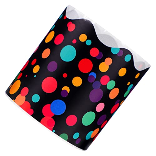 DIYEAH 1 Rolle Bunte Tupfenaufkleber klebesticker stickers aufkleber platzsparende dekoaufkleber dekoration austauschbarer Pinnwandrand Aufkleber für Tafel Kupferplattenaufkleber von DIYEAH