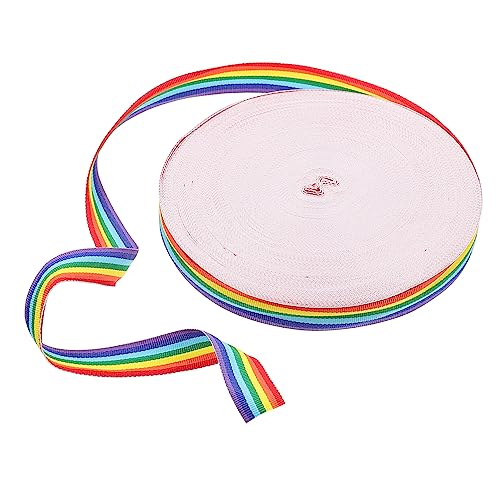DIYEAH 1 Rolle Buntes Regenbogenband Hochzeitsdekorationen Glitzerndes Metallisches Dekoband Goldenes Band Dekoratives Bindfadenband Spitzenband Blumenband Girlanden Glänzendes von DIYEAH