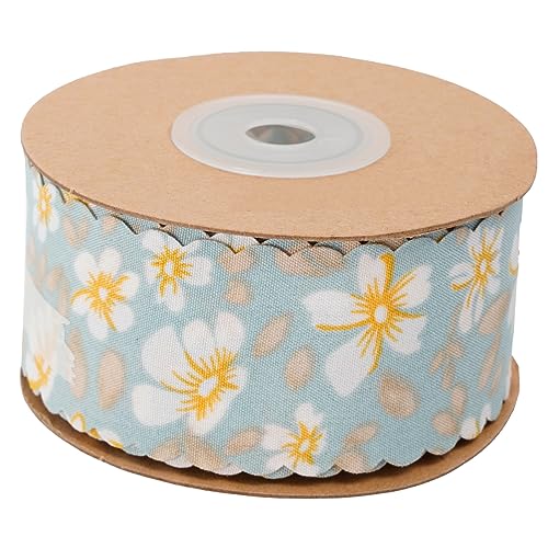 DIYEAH 1 Rolle DIY Geschenkband mit Wellenrand und Blumenmuster für Bastelarbeiten Dekorationen und Persönliche Hochwertigem Leicht und Tragbar für Hochzeiten und Feste von DIYEAH