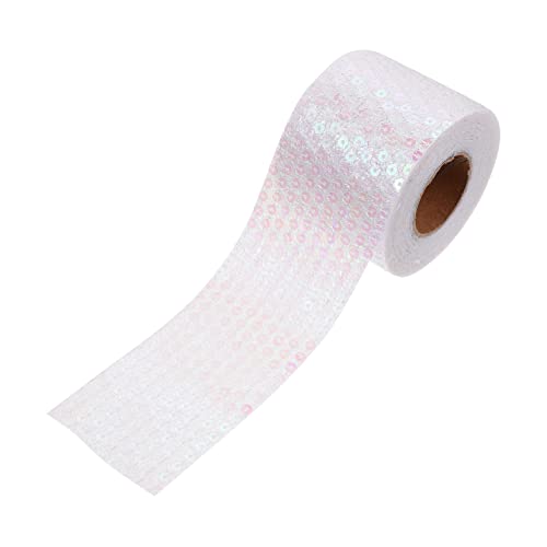 DIYEAH 1 Rolle DIY Glitzerbänder für Kreative Bastelprojekte Yards Weiß für Partydekoration Haarschmuck und Geschenkbänder von DIYEAH