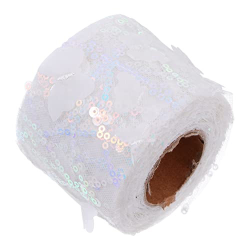 DIYEAH 1 Rolle Dünnes Organza Seidenband mit Pailletten für DIY Bekleidung Haarschmuck und Dekoration für Bastelprojekte und Accessoires DIYEAH 1 Rolle Dünnes Organza Seidenband mit Pailletten für DIY Bekleidung Haarschmuck und Dekoration für Bastelprojekte und Accessoires von DIYEAH