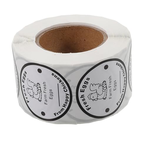 DIYEAH 1 Rolle Frische Eier Aufkleber für Kartons Runde Etiketten für Eierverpackung Selbstklebend für Bauernmärkte und Zuhause Sorgt für Sichere Frische und Einfache Handhabung von DIYEAH
