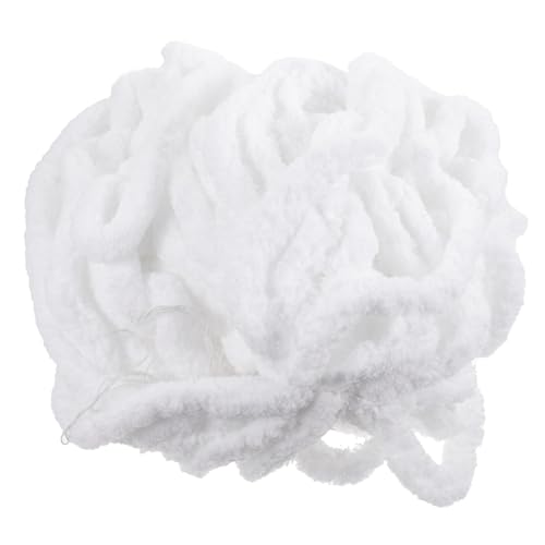 DIYEAH 1 Rolle Grobe Wolle Wollhalter Nadeln Strickmaschine Grobes Chenillegarn Zum Häkeln Deckengarn Chenille-wollgarn Strickzubehör Jumbo-garn Flauschiges Chenillegarn Nähen Weiß Acryl von DIYEAH