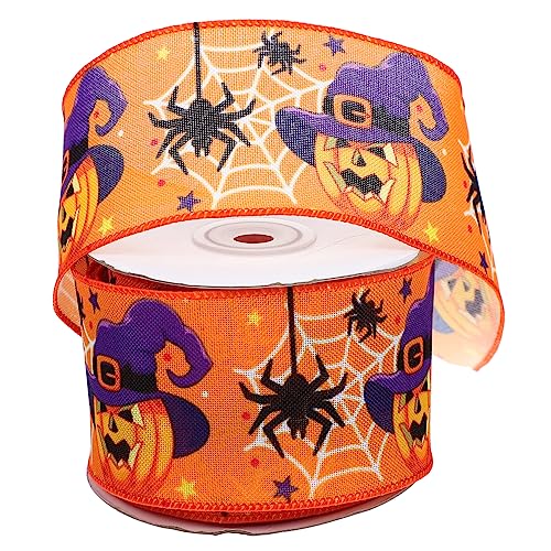 DIYEAH 1 Rolle Halloween Band Individuelle Stoßstangenschleifen Hundekostüme Einrichtung Gestufte Kühlmatte Für Hunde Freundschaftsarmbänder Originelle Halloween Party Hexenhut von DIYEAH