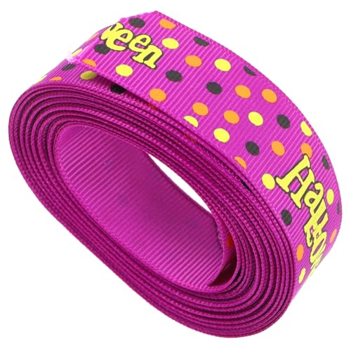 DIYEAH 1 Rolle Halloween-Dekorationsband geschenkband halloween Geschenkband für Halloween Stoff Halloween-Seidenband Schleife Hochzeit Dekoratives Band Blumenwickband Polyester Violett von DIYEAH