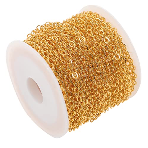 DIYEAH 1 Rolle Kupfer Kreuzkette DIY Schmuck Bastelmaterial O Förmige Flachkette für Armbänder und Langlebig und Farbecht für Schmuckherstellung und Kreative Projekte von DIYEAH