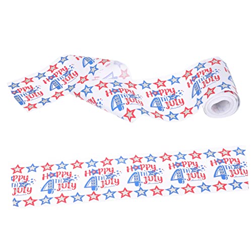 DIYEAH 1 Rolle Patriotisches Band Satinbänder Dekorationen Schleife Tag Der Unabhängigkeit Geschenkverpackungsband Wickelband Banddekor Mehrzweckband Band Für Amerika-band Stoff von DIYEAH