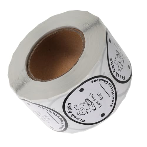 DIYEAH 1 Rolle Runde Hühnerei Kartonaufkleber Frische Eier Etiketten für Farm und Ansprechende Verpackung Tragbares Design Schützt die Frische Eier von DIYEAH