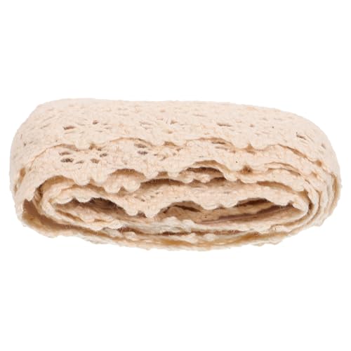 DIYEAH 1 Rolle Stoff-Spitzenband Basteln dekoratives Spitzenband Handwerk farbig UV Spitzenbandornamente Scrapbooking-Spitzenband elegante Spitzenbänder Baumwolle Beige von DIYEAH