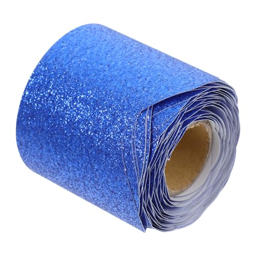 DIYEAH 1 Rolle Tafel-rand-aufkleber Pinnwand-grenze Pinnwand-randaufkleber Abnehmbarer Pinnwandrand Abnehmbare Bordüre Tafelrandaufkleber Festival-bordüre Grenzabziehbild Papier Blue von DIYEAH
