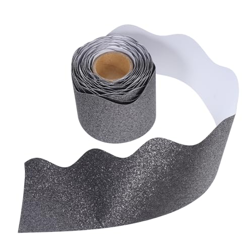 DIYEAH 1 Rolle Tafel-rand-aufkleber Schultafelgrenzen Im Klassenzimmer Festivalbedarf Dekorativer Randaufkleber Bulletin-zubehör Auswechselbare Randleiste Abnehmbare Bordüre Papier Grey von DIYEAH