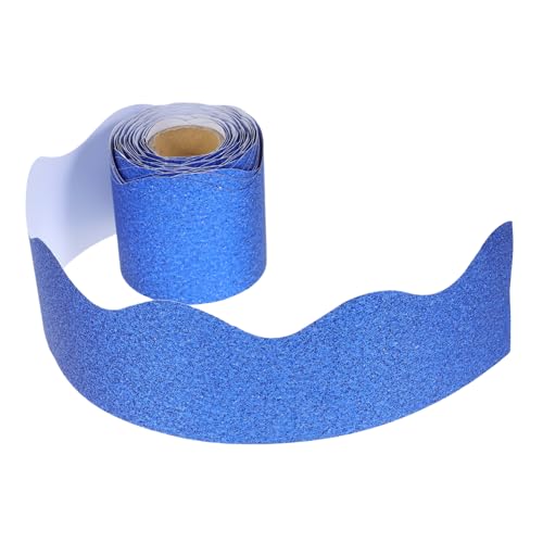DIYEAH 1 Rolle Tafel-rand-aufkleber Tafelrandbesatz Dekorative Randverkleidung Tafeldekorationen Abnehmbarer Pinnwandrand Abnehmbare Bordüre Grenzen Klassenzimmer Bulletin Blue Papier von DIYEAH