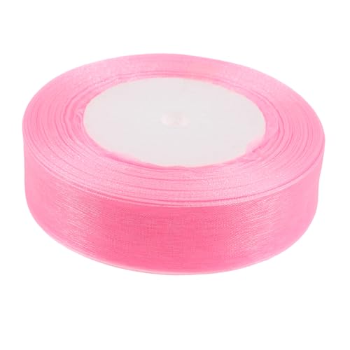 DIYEAH 1 Rolle Verpackungsband Hochzeitsdekoration Dekorationsband geschenkband party dekoration geschenkverpackung besticktes Band Tüllband Band für Blumen Valentinsband Chiffon Rosa von DIYEAH