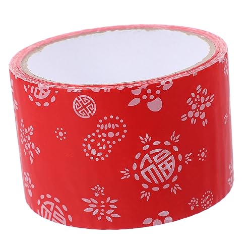 DIYEAH 1 Rolle Vintage-packband Verpackung Diy Packbänder Scrapbook-diy-klebebänder Farbiges Band Handwerksbedarf Band Umwickeln Rot Haftklebstoff Auf Wasserbasis von DIYEAH