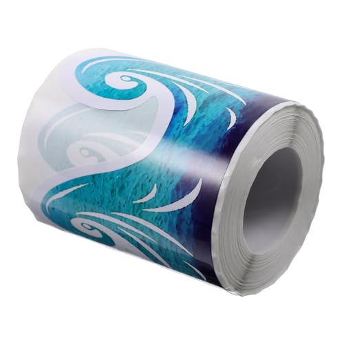 DIYEAH 1 Rolle Wasserdichtes Kleberaufkleber entzückender Grenzaufkleber Pinnwand Dekorationen Tafel trimmen Planke Bulletin-Randaufkleber abnehmbares Randpapier Kupferplatte Blau von DIYEAH