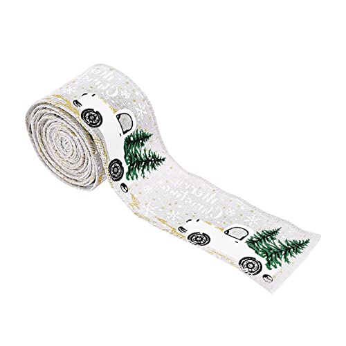 DIYEAH 1 Rolle Weihnachtsbaumband dickes Band Weihnachtssamtband Dekoration metallisch thematisiert seidenband ribbon Geschenkbänder ein Verpackungsband Festival-Band- Stoff Weiß von DIYEAH