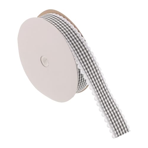 DIYEAH 1 Rolle Wellenrand Geschenkband für DIY Dekoration Yards für Verpackungen und Kreative Bastelprojekte Hochwertiges Kariertes Design Schwarz von DIYEAH