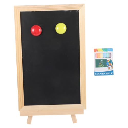 DIYEAH 1 Satz Ausstellungskartenmalerei steht doppelseitige Tafel löschbare Tafel klein erste Mini-Whiteboard Tischtafel-Tags Schilder für Nachrichtentafeln hölzern Black von DIYEAH