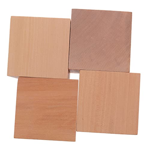 DIYEAH 1 Satz Blöcke Holzdekoration Holzhandwerk Leere Untersetzer Zum Basteln Konstruktionsspielzeug Rohlinge Für Projekte Holzwürfel Leere Holzklötze Holzblock 4 Stück von DIYEAH