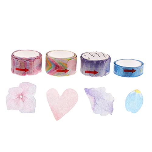 DIYEAH 1 Satz Blütenblätter Und Washi Tape Nagelaufkleber Magnetband Fotoalbum Scrapbook Klebeband Buchaufkleber Scrapbooking Japanisches Papierband Washi Tape Für DIY 4 Stück von DIYEAH