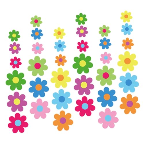 DIYEAH 1 Satz Blumen Ausschnitte Bunte Papierblumen für Pinnwand Dekoration für Klassenzimmer Geburtstagsfeiern und Frühlingsfeste Klebepunkte von DIYEAH