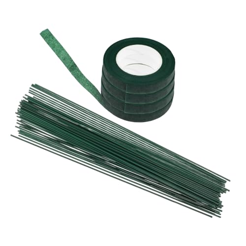 DIYEAH 1 Satz Blumenband-set Grünes Kabel Floristenbedarf Grüne Klebeband Bausatz Zur Blumenherstellung Dekoratives Klebeband Grüne Blumenband-stielwickel Wickelband Eisendraht Green von DIYEAH