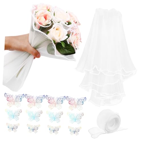 DIYEAH 1 Satz Blumenverpackungsset Perlmutt Blumenstrauß Zubehör Hochzeit Lieferungen Für Blumensträuße Bausatz Netz Für Blumensträuße Band Für Blumenstrauß Blumen- Schleife Perle Garn von DIYEAH