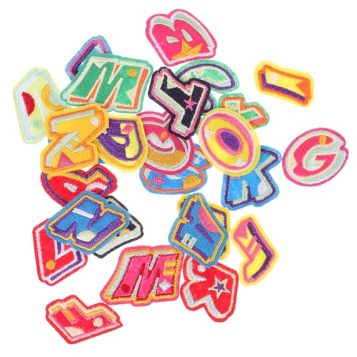 DIYEAH 1 Satz Buchstaben Stoff aufkleber Dekoration dekorativ Stoffflecken Stickerei der Patch Buchstabenpatches kleben buchstaben für stoff aufbügeln Buchstaben aufbügeln von DIYEAH
