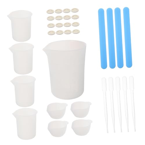 DIYEAH 1 Satz DIY-Versorgung mit Deckel Spender Mischen Utensil Messung Epoxidharz schmuck werkzeug Silikon-Messbecher für Harz kleine Messbecher Silikonbecher Kieselgel von DIYEAH