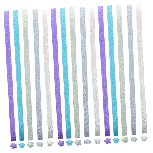 DIYEAH 1 Satz Diy Glitzer Origami Papier Set Bunte Faltstreifen für Kreative Bastelprojekte für Dekoration und Feiertage Leicht zu Verwenden und Tragbar von DIYEAH