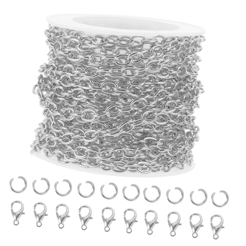 DIYEAH 1 Satz Diy Schmuckkette mit Karabinerverschluss Silberne Grobe Kreuzkette für und Armbänder für Kreative Bastelprojekte und Schmuckherstellung von DIYEAH