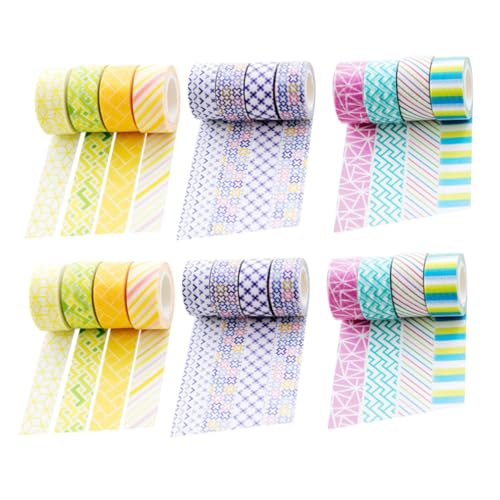DIYEAH 1 Satz Farbiges Washi-tape Wasserdichtes Klebeband Zubehör Kinderband Doppelseitiges Klebeband Für Kleidung Bänder Breites Zierband Spender Washi-tapes Aufkleber 24rolls DIYEAH 1 Satz Farbiges Washi-tape Wasserdichtes Klebeband Zubehör Kinderband Doppelseitiges Klebeband Für Kleidung Bänder Breites Zierband Spender Washi-tapes Aufkleber 24rolls von DIYEAH